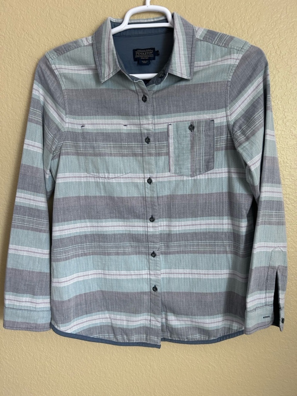 Pendleton Striped Long Sleeve Button Down Mid weight Shirt